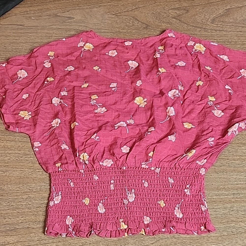 Planet‎ Gold Floral Boho Cottagecore Top, Red, Women's Size Small - Picture 6 of 7
